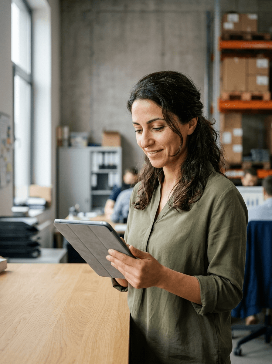 Employee taking part in a Kultify survey in Arabic