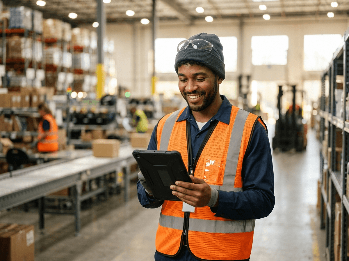 Employee with a tablet